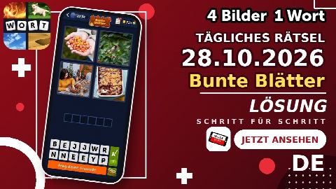 4 Bilder 1 Wort – Tägliches Rätsel 28.10.2026 – Lösung „Bunte Blätter“