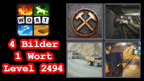 4 Bilder 1 Wort - Level 2494 - Stollen, Lastwagen, Lore - Lösung