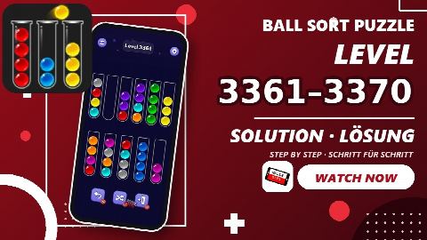 Ball Sort Puzzle – Level 3361–3370 gelöst