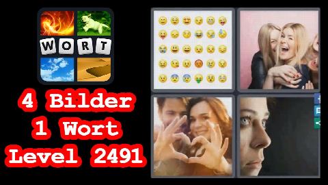 4 Bilder 1 Wort - Level 2491 - Smileys, Lachen, Herz, Gesicht - Lösung