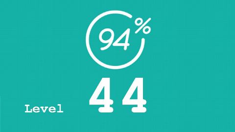 94 Prozent (94%) - Level 44 - Das macht gluecklich - Lösung