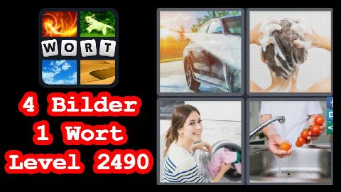 4 Bilder 1 Wort - Level 2490 - Auto, Haare, Waschmaschine, Tomaten - Lösung