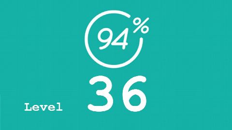 94 Prozent (94%) - Level 36 - Bild Donuts - Lösung