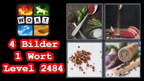 4 Bilder 1 Wort - Level 2484 - Gabel mit Körnern, Steak, Mühle - Lösung