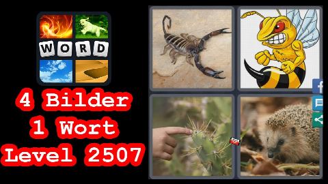 4 Bilder 1 Wort - Level 2507 - Skorpion, Biene, Kaktus, Igel - Lösung