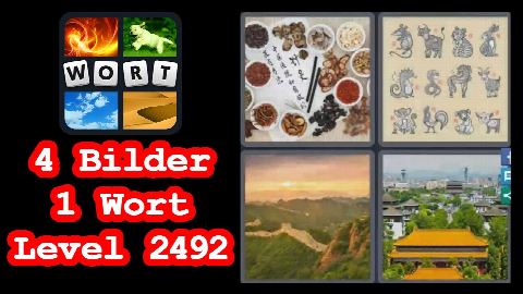 4 Bilder 1 Wort - Level 2492 - Zeichen, Tempel, Mauer - Lösung