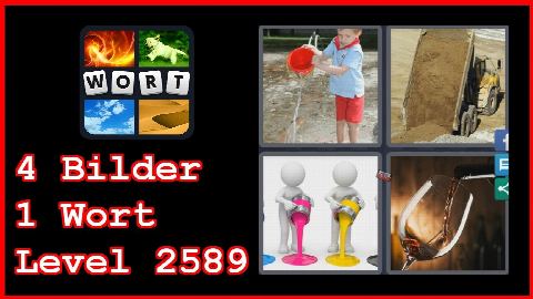 4 Bilder 1 Wort - Level 2589 - Kind, LKW, Farbe, Wein - Lösung