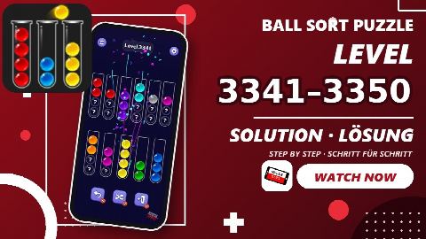 Ball Sort Puzzle – Level 3341–3350 gelöst