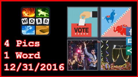 4 Pics 1 Word - 12/31/2016 - Daily Puzzle - Christmas 2016 - 12/31/2016 - December 31, 2016 - Answer