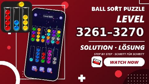 Ball Sort Puzzle – Level 3261–3270 gelöst