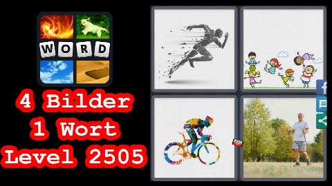 4 Bilder 1 Wort - Level 2505 - Rennen, Kinder, Radfahrer, Walking - Lösung