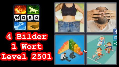 4 Bilder 1 Wort - Level 2501 - Abnehmen, Glatze, Diagramm, Rennen - Lösung