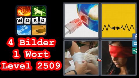 4 Bilder 1 Wort - Level 2509 - Netzwerk, Kabel, Verband, Augenbinde - Lösung
