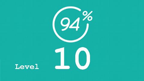 94 Prozent (94%) - Level 10 - Bild Tafel - Lösung